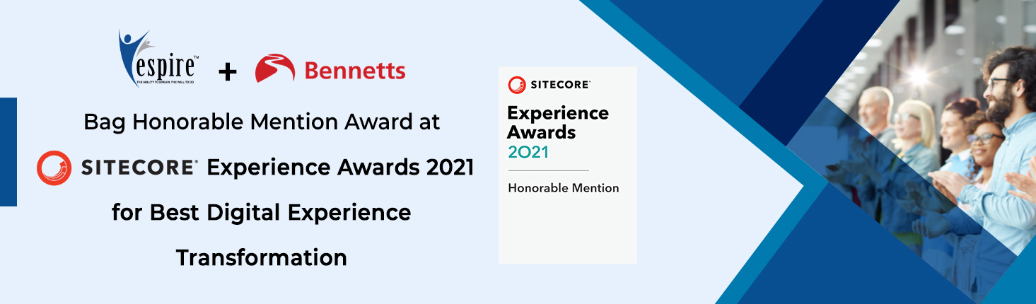 Espire infolabs bags honorable mention award at sitecore experience awards 2021 banner